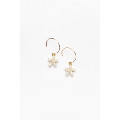 Gold Crystal Flower Drop Earring