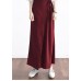 2019 autumn original design literary retro tie irregular wide leg casual burgundy pants