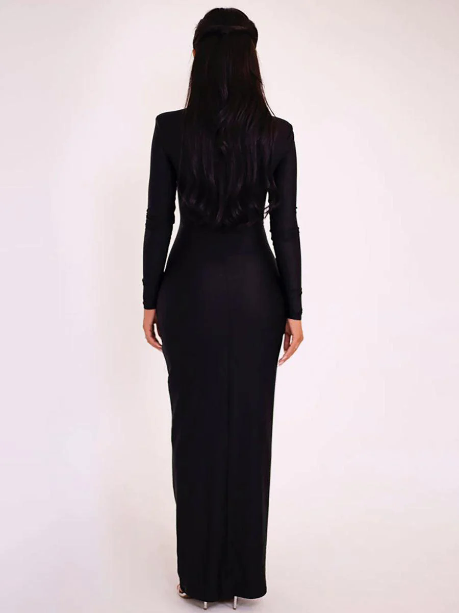 Metal Knot Cutout Long Sleeve Prom Dress MYC2026